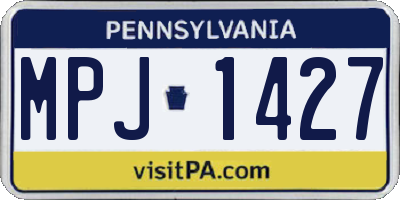 PA license plate MPJ1427