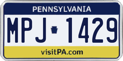 PA license plate MPJ1429