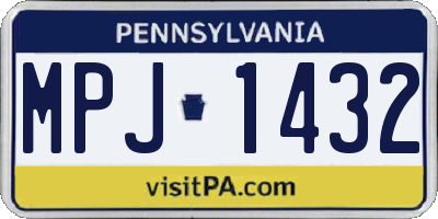PA license plate MPJ1432