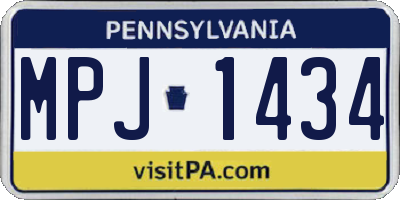 PA license plate MPJ1434