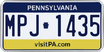 PA license plate MPJ1435