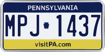 PA license plate MPJ1437