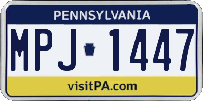 PA license plate MPJ1447