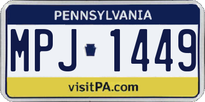 PA license plate MPJ1449