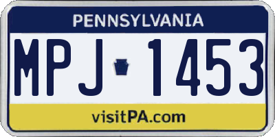 PA license plate MPJ1453