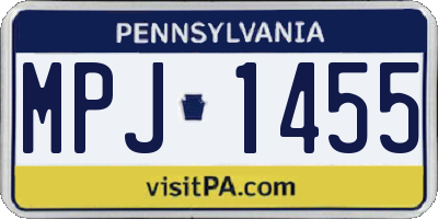 PA license plate MPJ1455