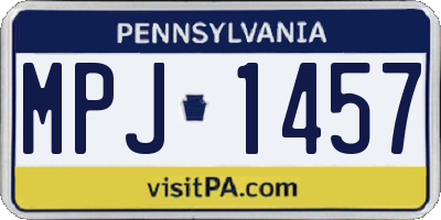PA license plate MPJ1457