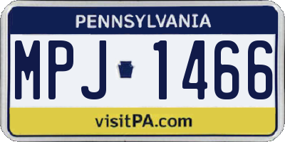 PA license plate MPJ1466