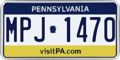 PA license plate MPJ1470