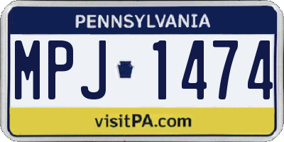 PA license plate MPJ1474