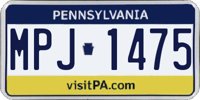 PA license plate MPJ1475