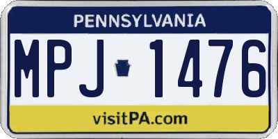 PA license plate MPJ1476