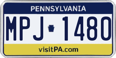PA license plate MPJ1480