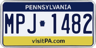 PA license plate MPJ1482