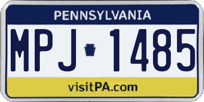 PA license plate MPJ1485