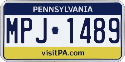 PA license plate MPJ1489