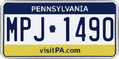 PA license plate MPJ1490