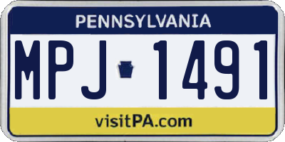PA license plate MPJ1491