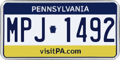PA license plate MPJ1492