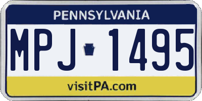 PA license plate MPJ1495
