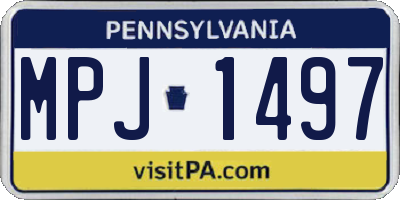 PA license plate MPJ1497