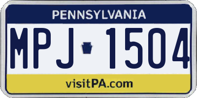 PA license plate MPJ1504