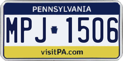 PA license plate MPJ1506
