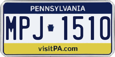 PA license plate MPJ1510