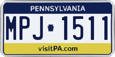 PA license plate MPJ1511