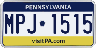 PA license plate MPJ1515