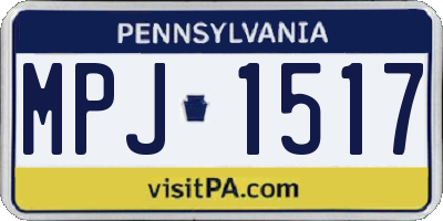 PA license plate MPJ1517