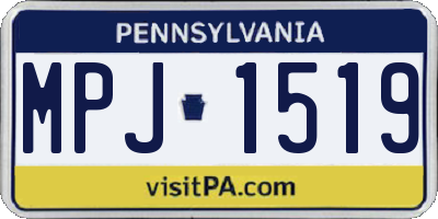 PA license plate MPJ1519