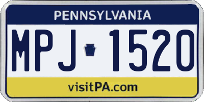 PA license plate MPJ1520