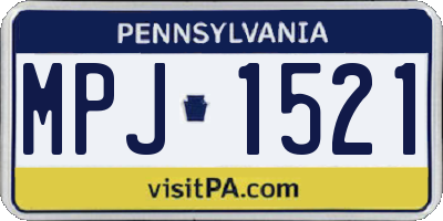 PA license plate MPJ1521
