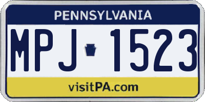 PA license plate MPJ1523