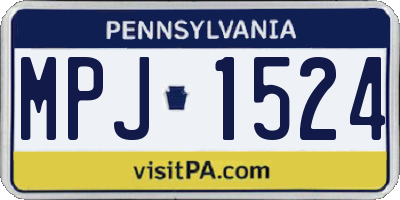 PA license plate MPJ1524