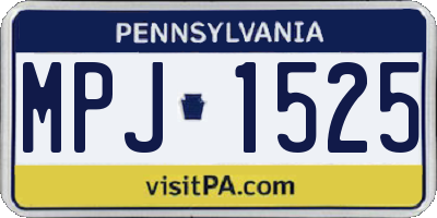 PA license plate MPJ1525