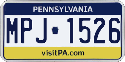 PA license plate MPJ1526