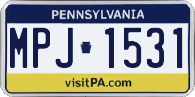 PA license plate MPJ1531