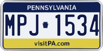 PA license plate MPJ1534