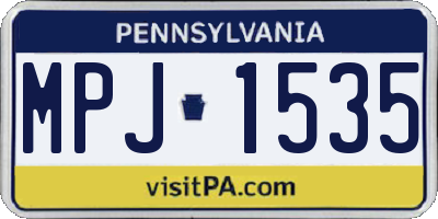 PA license plate MPJ1535