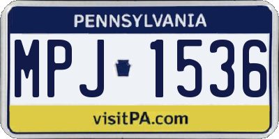 PA license plate MPJ1536