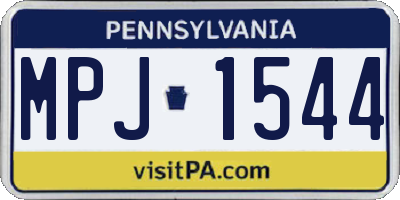 PA license plate MPJ1544