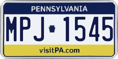 PA license plate MPJ1545