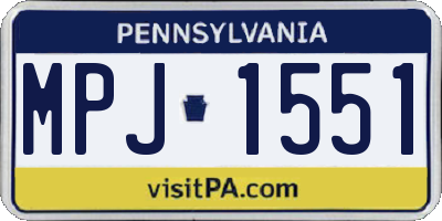 PA license plate MPJ1551
