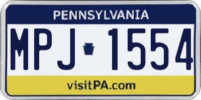 PA license plate MPJ1554