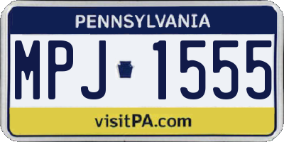 PA license plate MPJ1555