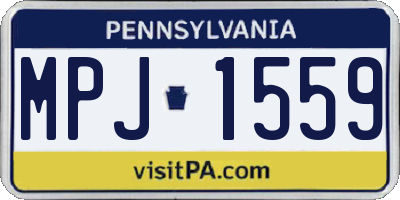 PA license plate MPJ1559
