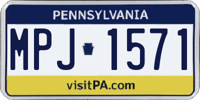 PA license plate MPJ1571