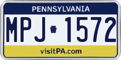 PA license plate MPJ1572